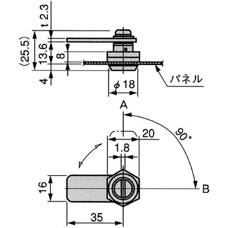 TL-265-1 パネルラッチ(ナット取付タイプ) 1個 栃木屋 【通販