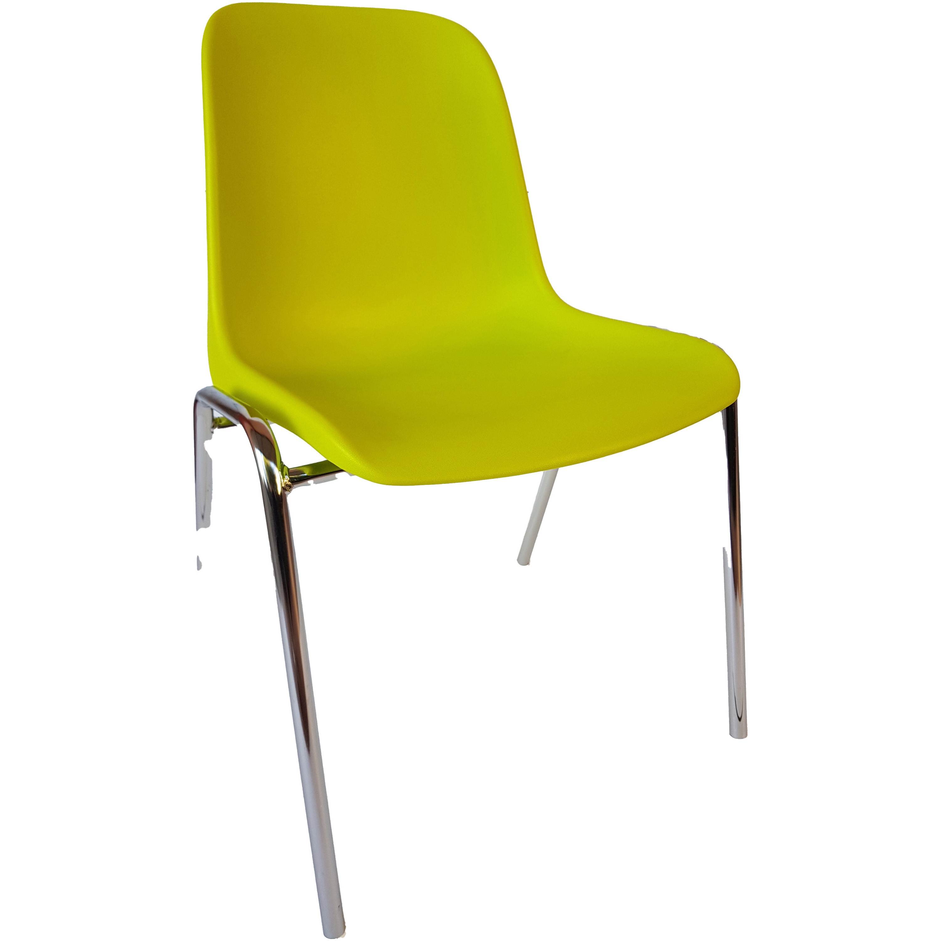 743702 イタリア製 スタッキングチェア クロムメッキ脚 スマイル(家具) ライトグリーン色  1箱(2脚)