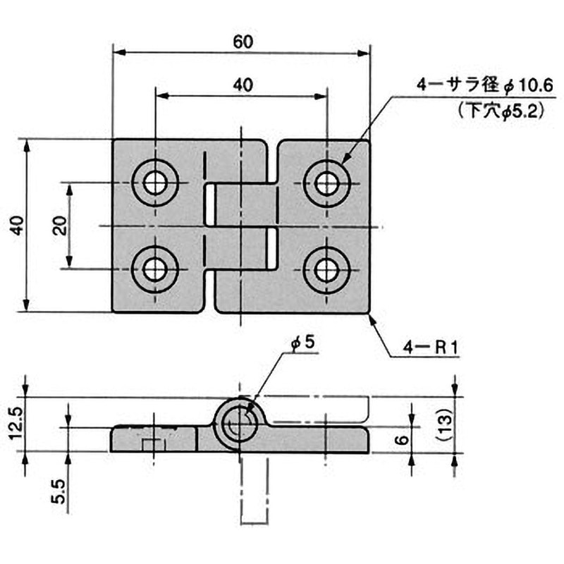 TH-141-2 樹脂蝶番 1個 栃木屋 【通販モノタロウ】