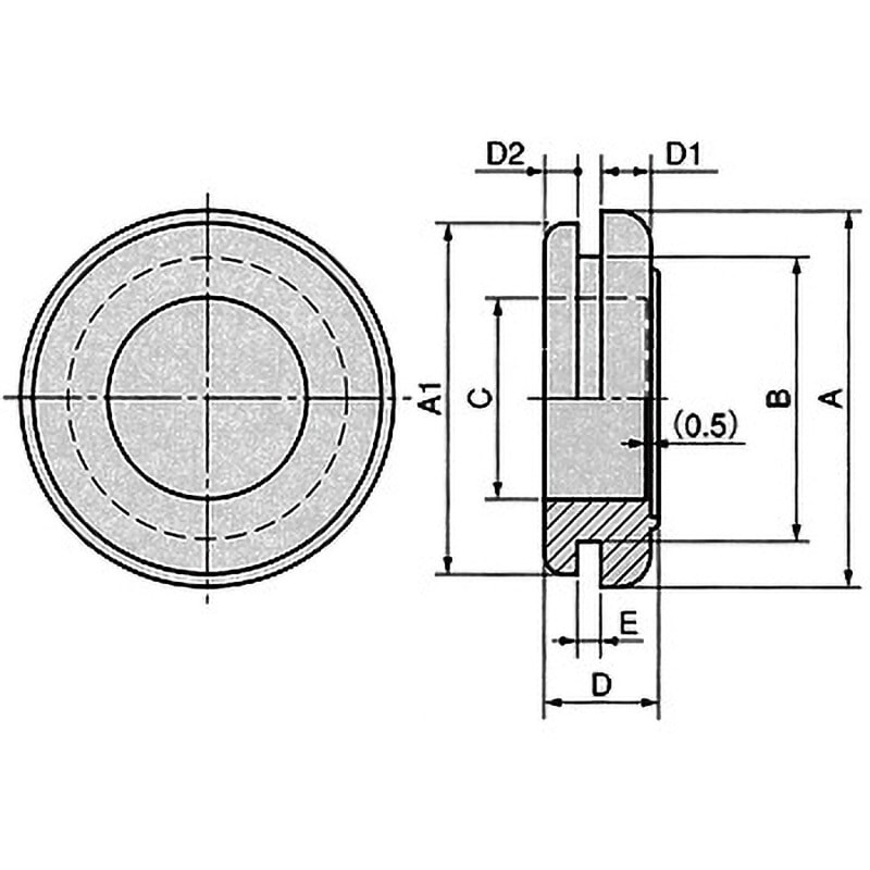 TM-MG-12 膜付グロメット 栃木屋 黒色 - 【通販モノタロウ】