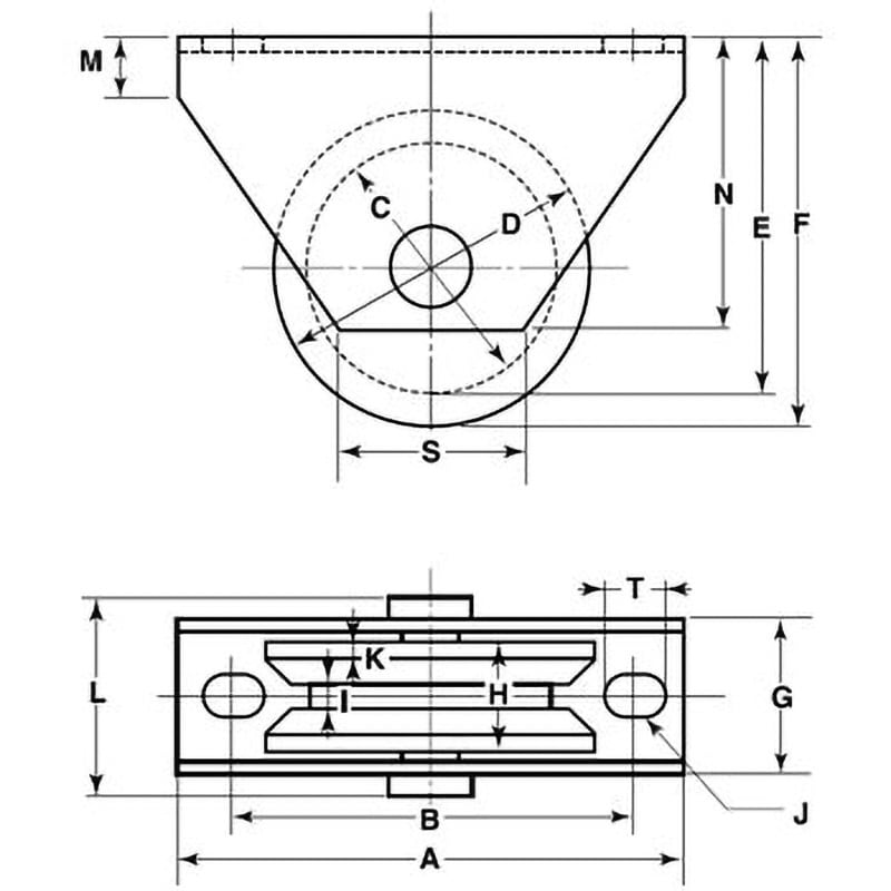 WHU-1205 ロタ・重量戸車 (V型) ヨコヅナ 車輪径120mm寸法120mm 1セット(2個) WHU-1205 - 【通販モノタロウ】