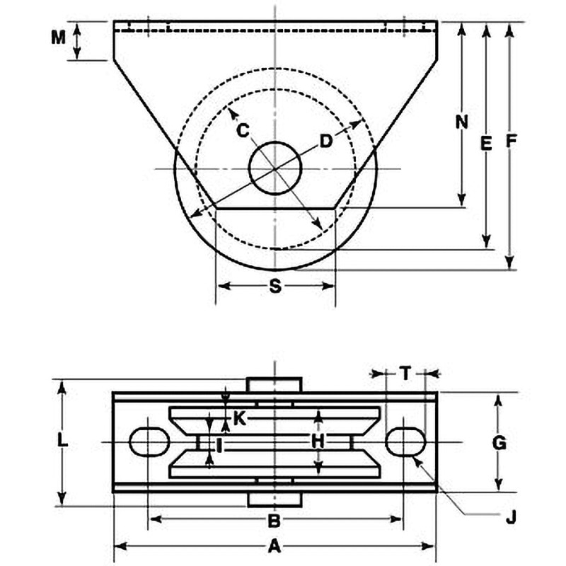 ヨコヅナ WBS-0505 ロタ・ステンレス重量戸車 V型 50mm / 2個入 WBS-0505 ロタ・ステンレス重量戸車 ST枠 ヨコヅナ V溝型 1セット(2個