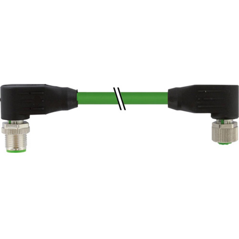 7000-46061-8020400 M12 male 90° / M12 female 90° A-cod. shielded PUR 4x0.5+2x0.25 shielded gn UL/CSA+drag ch. 4m 1個 Murrelektronik Limited 【通販モノタロウ】