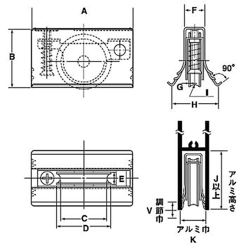 AES-0121 サッシ取替戸車 ジュラコン(R)車 ヨコヅナ 車輪径30mm 1個 AES-0121 - 【通販モノタロウ】