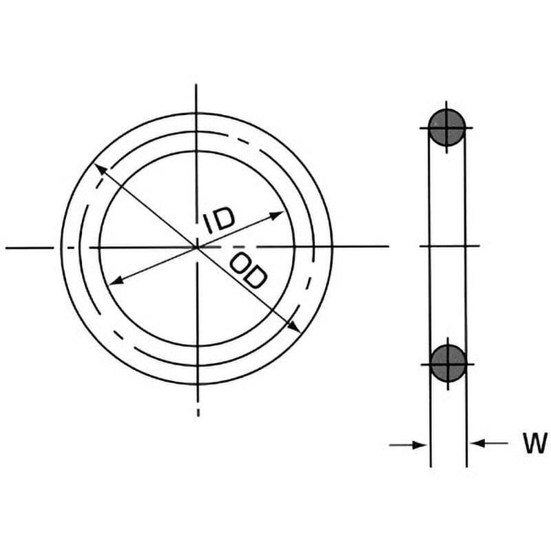 G-35 Oリング G(固定用) ふっ素ゴム マスオカ 硬度70 内径34.4mm線径/公差3.1(±0.10)mm外径40.6mm G-35 -  【通販モノタロウ】