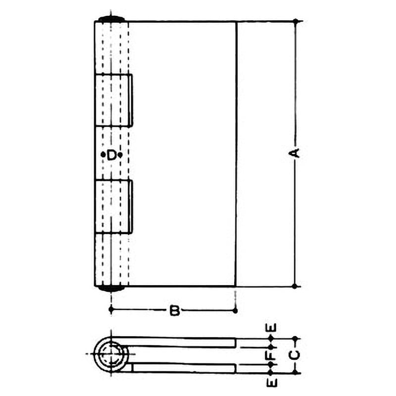 K-32-64 鉄 溶接蝶番 APLUS|クマモト 生地仕上 横63mm長さ64mm 1枚 K-32-64 - 【通販モノタロウ】