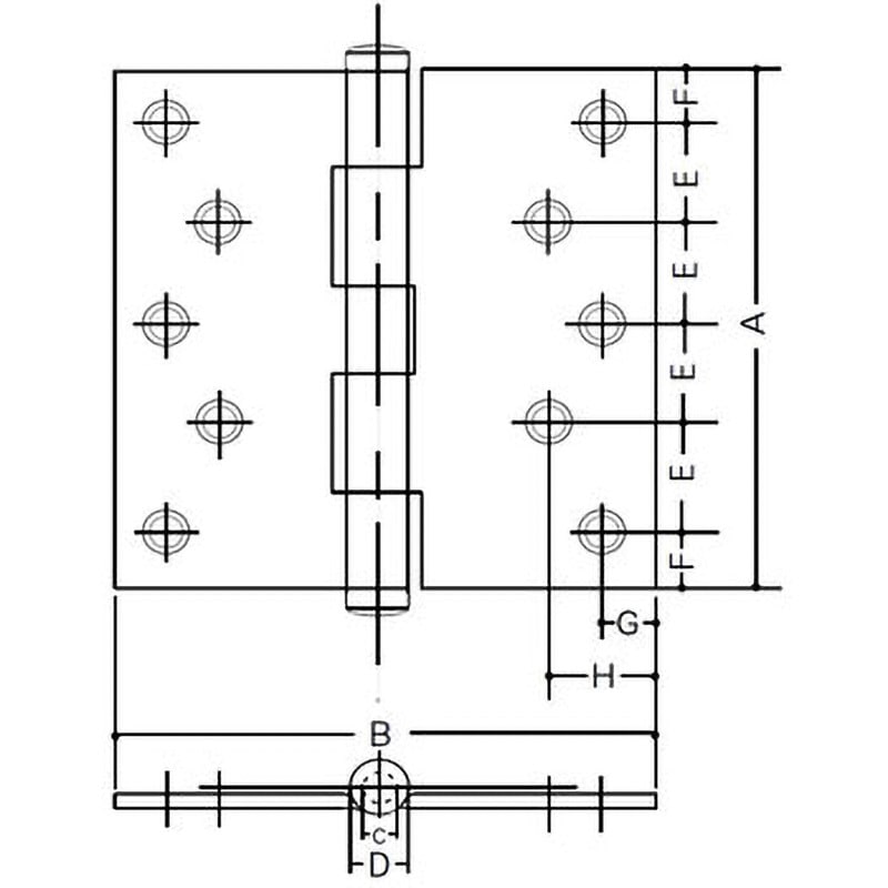 ST-5 HL ステンレス 義星蝶番 APLUS(クマモト) ヘアーライン仕上 幅