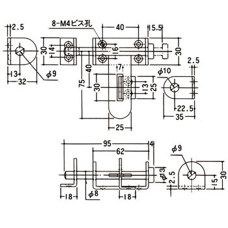 D-49 ステンレス 横掛金 APLUS(クマモト) 電解研磨 - 【通販モノタロウ】