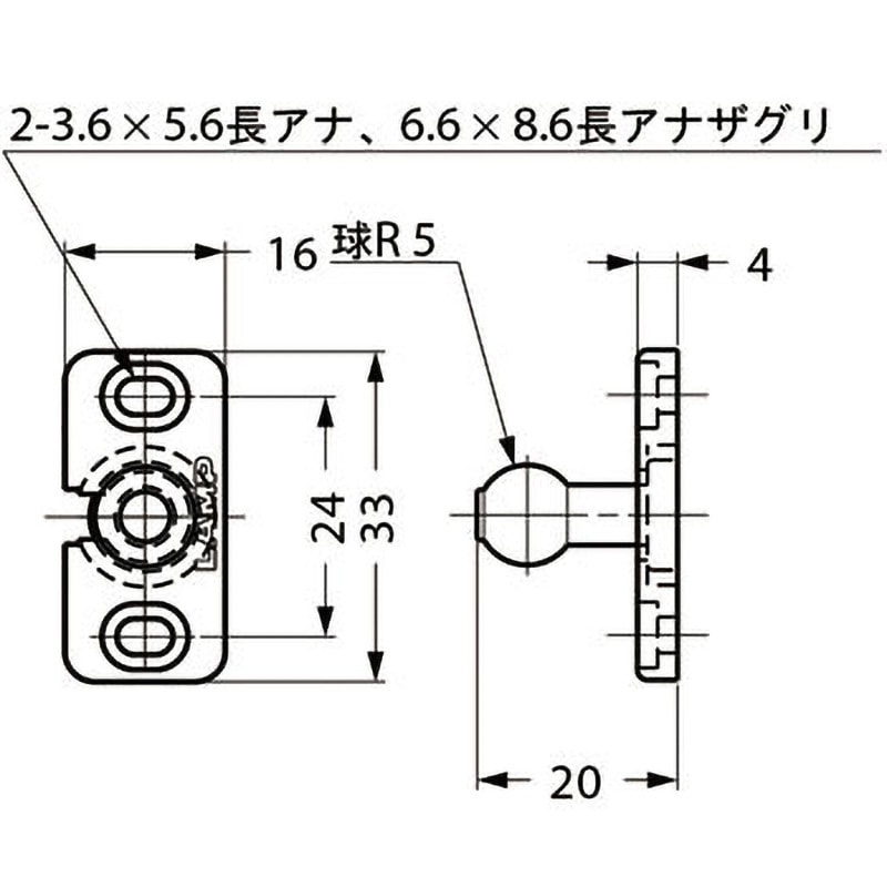 MC-37F-WH プッシュラッチ 1個 LAMP(スガツネ工業) 【通販