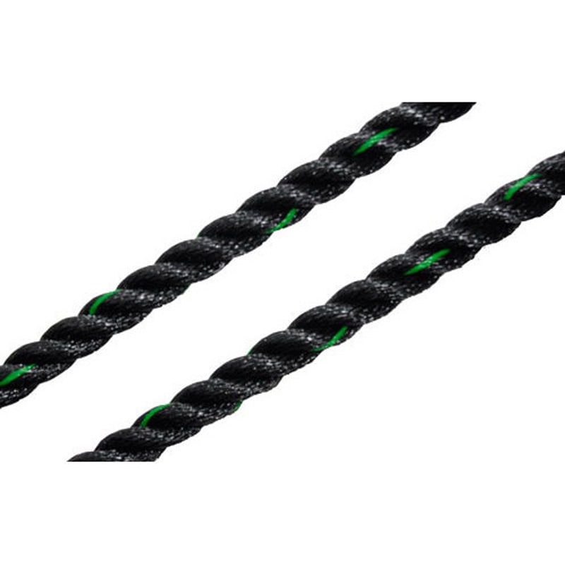 ハイライン3つ打ちロープ 稲葉製綱 ブラック/ブルーの色線 ロープ径9mm