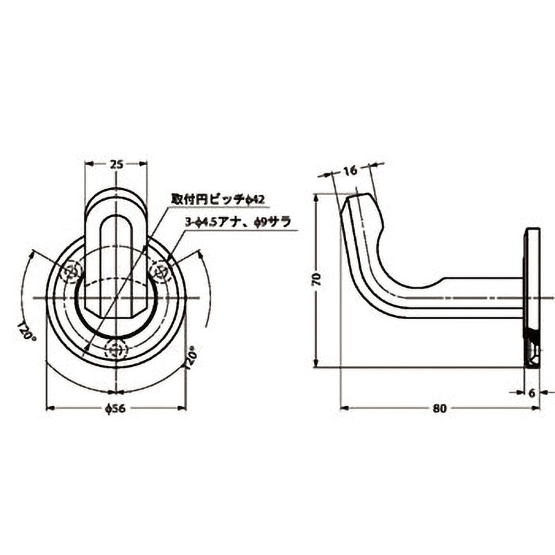 ZL-2101 ステンレス鋼(SUS316)製フック LAMP(スガツネ工業) 標準