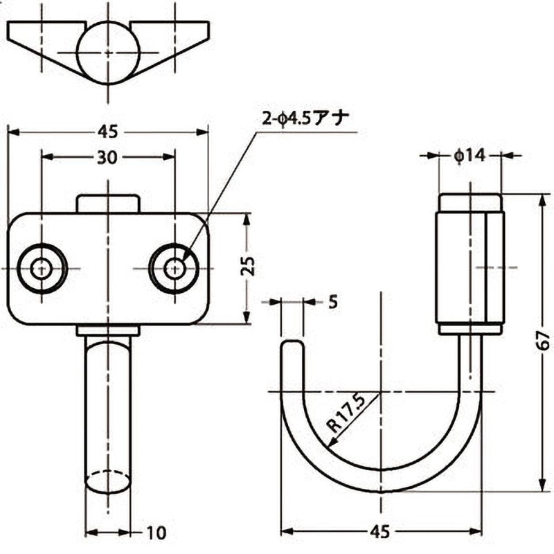 JF-T45 ステンレス鋼製 フリクション式ジャンボフック LAMP(スガツネ 