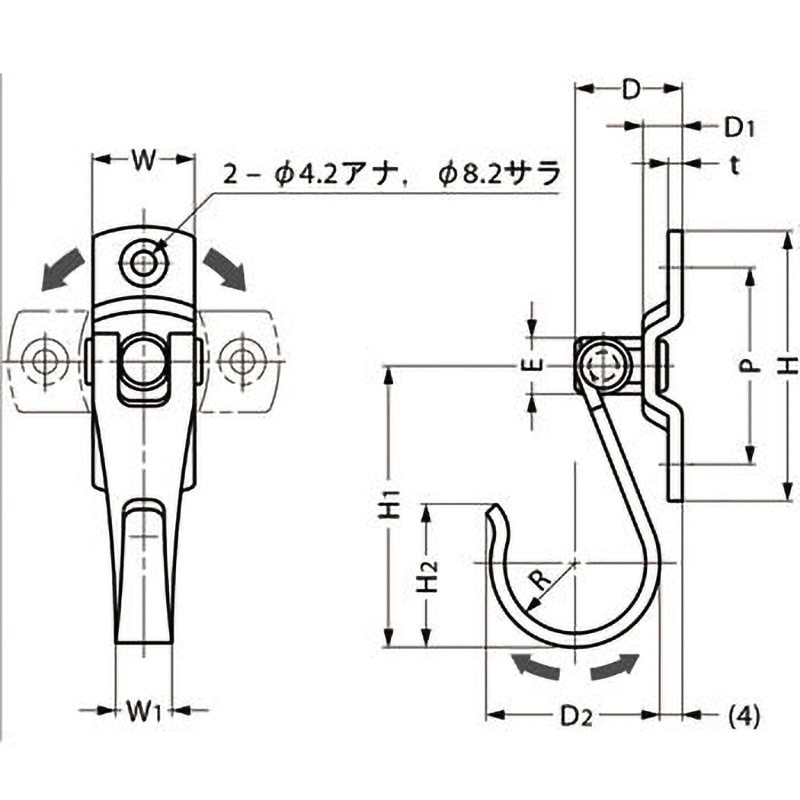 フック 様 ステンレス 天付フック 4HJU-40M 【スガツネ工業】