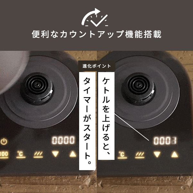 YKR-SC1280(CBB) 電気ケトル バリスタポット 0.8L 温度調節 保温 空