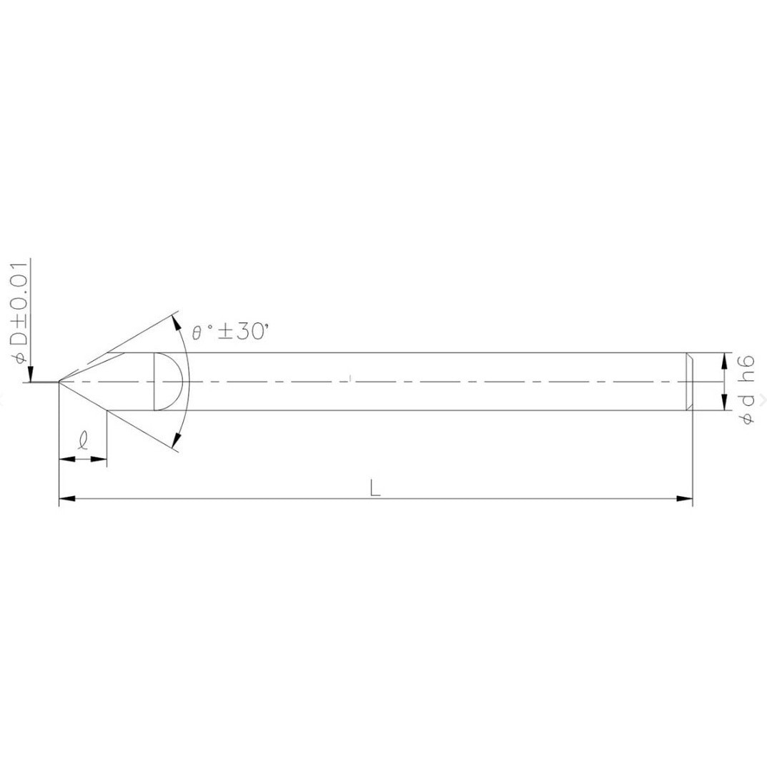 KTC-900054 超硬彫刻用カッター(1枚刃 半月タイプ) 協和精工 超超