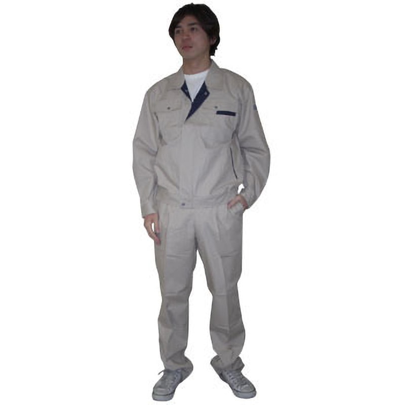 AZ-960 AZ-960 ベストコットン 長袖ブルゾン(春夏用) アイトス 綿100% シーティング(平織り) ベージュ色 S着丈62cm