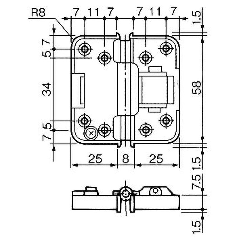 HD-37 間仕切折戸用丁番 1個 アトムリビンテック 【通販モノタロウ】
