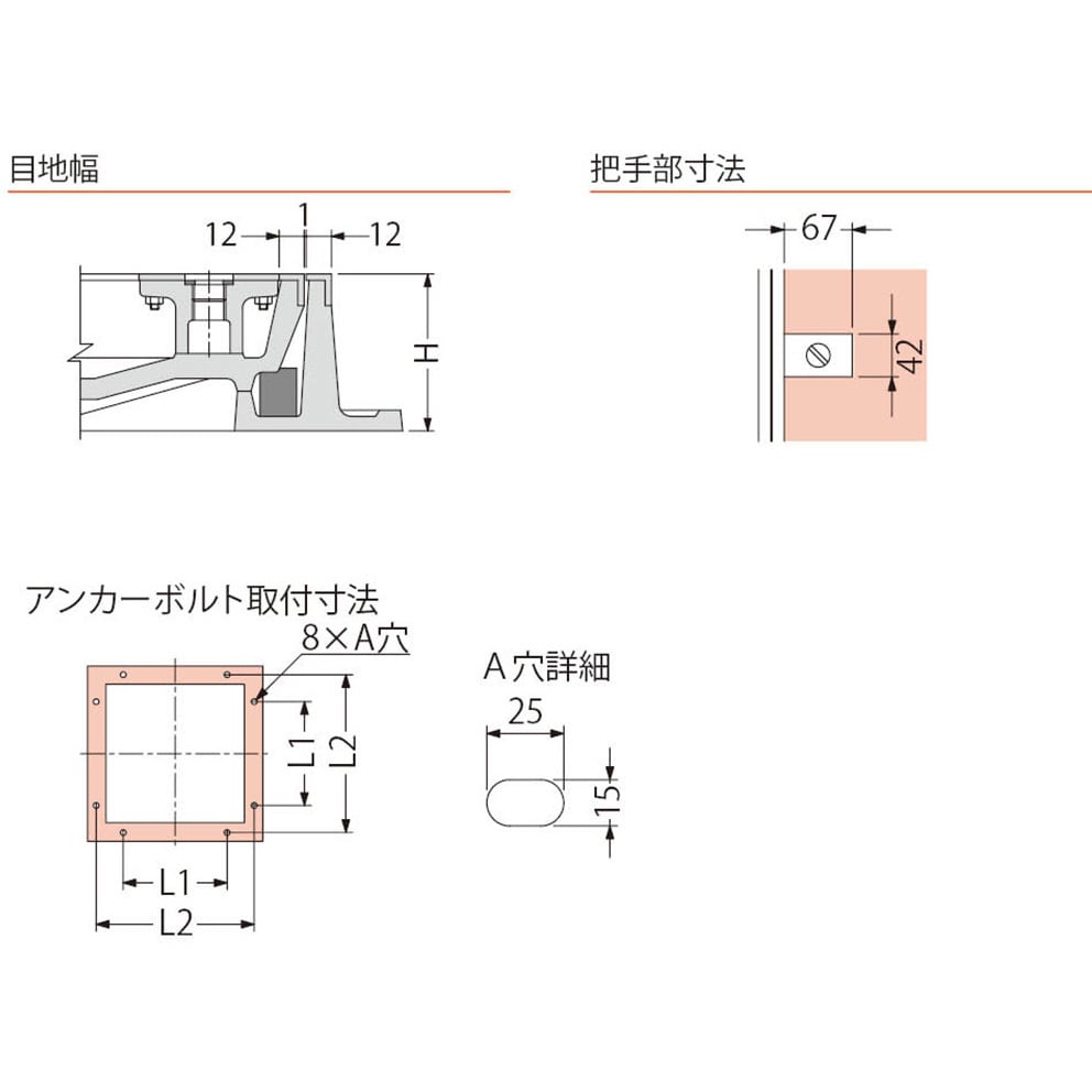 カネソウ カラー舗装用鉄蓋 コレクション 把手用キャップ