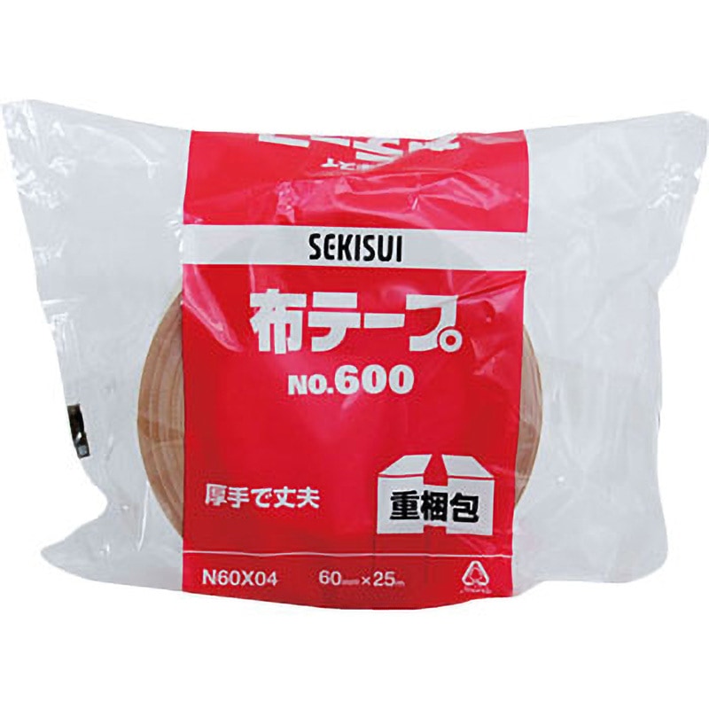 N60X04 布テープ No.600 セキスイ 梱包用 スフ基材 黄土色 幅60mm長さ