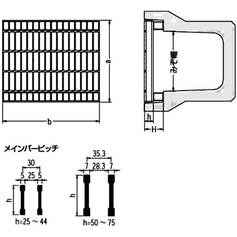 あ*ち様 クハ 411-224 鉄道プレート HXJ-T-4150B スチール製グレーチング かさあげ型 滑り止め模様付 JIS型