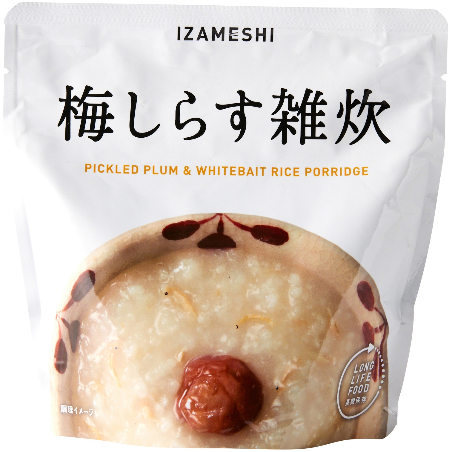梅しらす雑炊(18個入) イザメシ ごはん イザメシ 梅しらす雑炊 賞味期限:製造より3年 内容量360/1袋g  1ケース(18個)
