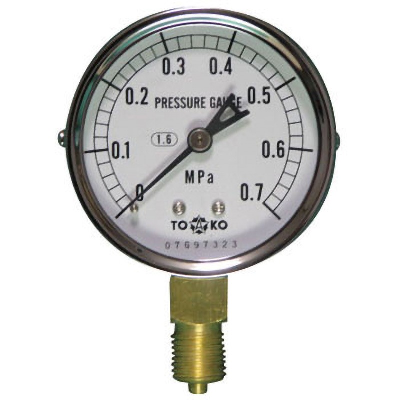 AT1/4G 60×0.7MPa(普通形) 一般圧力計 A形Φ60 TOKO(東洋計器興業) 1/4G