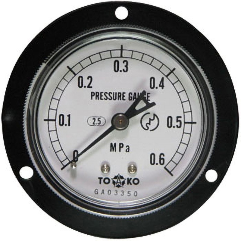 DU1/4G 60×0.6MPa A級品圧力計埋め込み形Φ60 TOKO(東洋計器興業) 1/4G