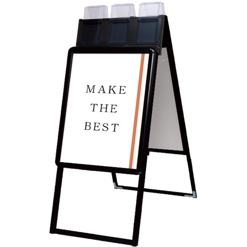 PGSKP-A2RB-G ポスターグリップスタンド看板パンフレットケース付(屋外用) 常磐精工 両面タイプ   PGSKP-A2RB-G