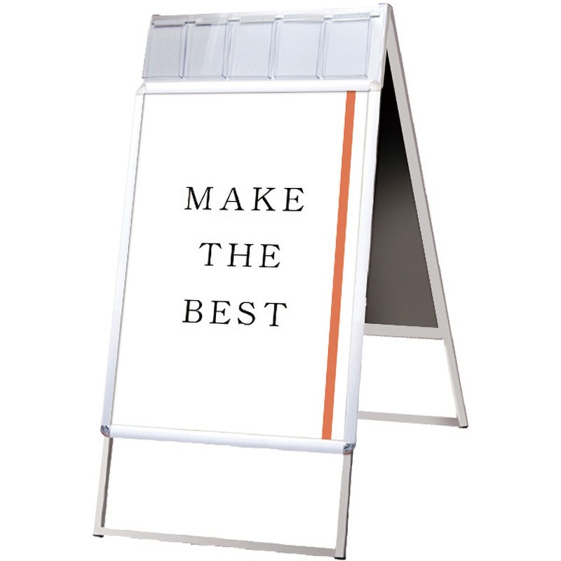 PGSKP-A1RS ポスターグリップスタンド看板パンフレットケース付(屋内用) 常磐精工 両面タイプ   PGSKP-A1RS