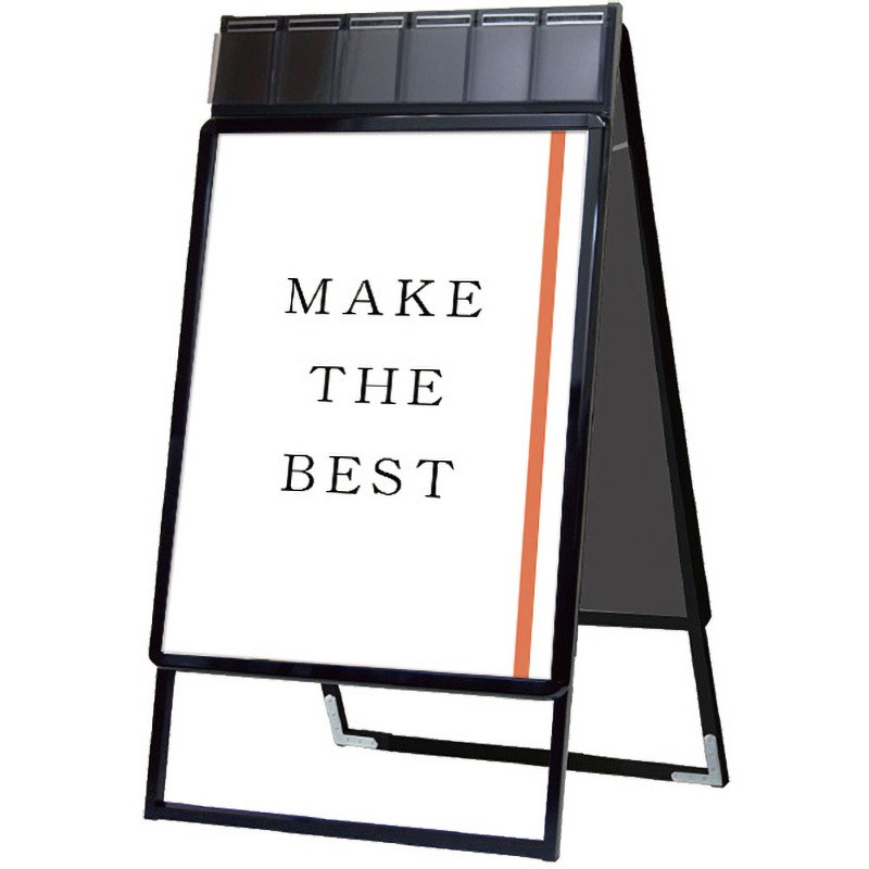 PGSKP-B1RB ポスターグリップスタンド看板パンフレットケース付(屋内用) 常磐精工 両面タイプ   PGSKP-B1RB