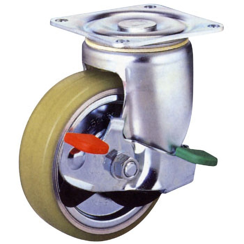 No.109HB-PAS No.109HB-PAS 重量用 自在車(ウレタン車輪) ストッパー付 内村製作所 耐摩耗性 車輪径150mm