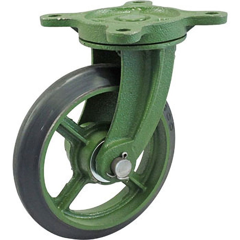 200BRB ダクタイルキャスター(標準タイプ) 自在車(ゴム車) 東北車輌 車輪径200mm取付高250mm