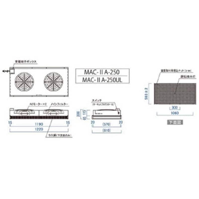 ファンフィルターユニット 送風機/ACモーター 幅1220mm奥行1220mm高さ215mm