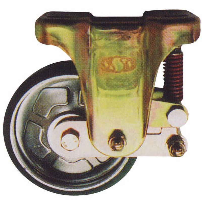 PWK-SP150A スプリングキャスター 固定車 カツヤマキカイ(旧スエヒロ) 単輪 ストッパーなし 車輪径150mm車輪幅38mm