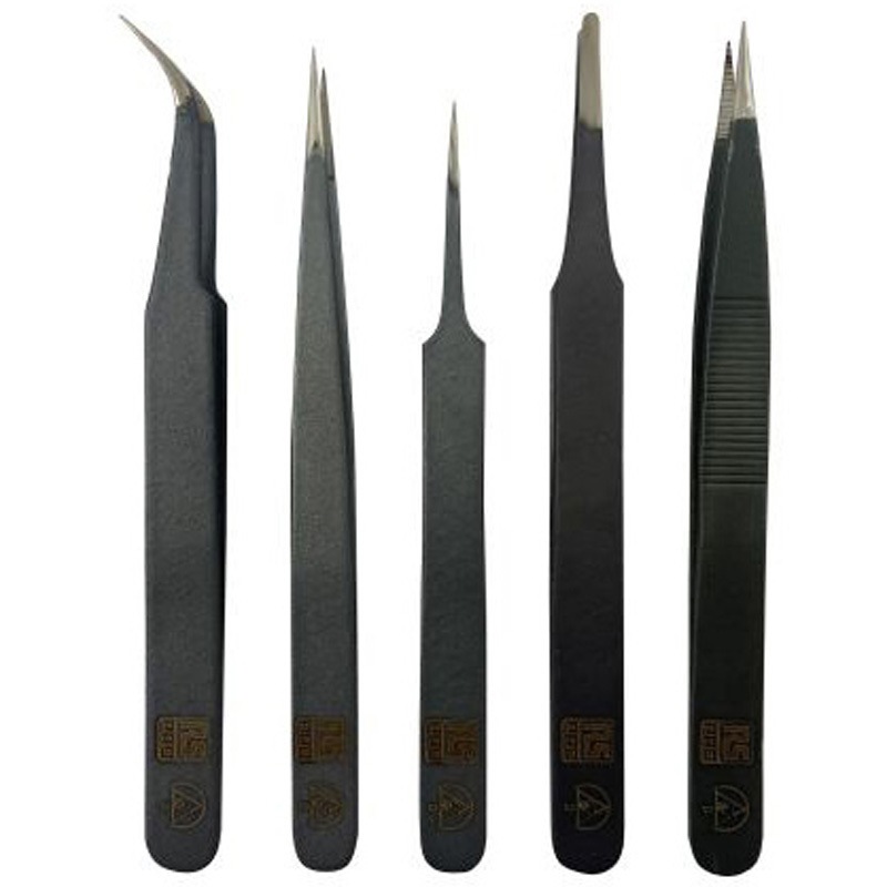 249-8654 RS PRO ピンセットセット， スチール， 抗酸耐性あり， 曲面、 細目、 丸型、 鋭利 1個 RS PRO 【通販モノタロウ】