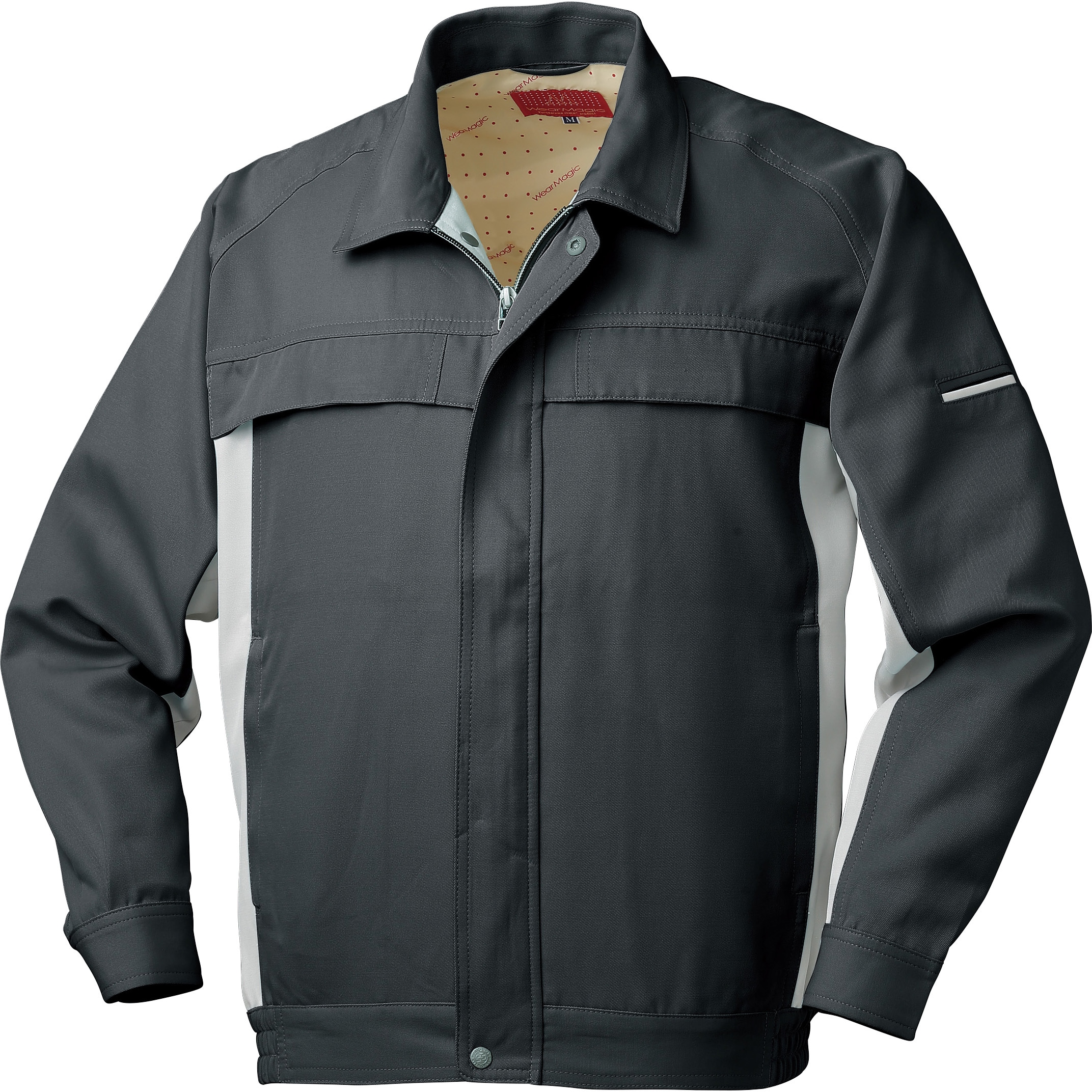 32519 長袖ユニセックスジャンパー 32519 (秋冬用) クロダルマ 交織ツイル チャコールグレー色 SS着丈59.5cm