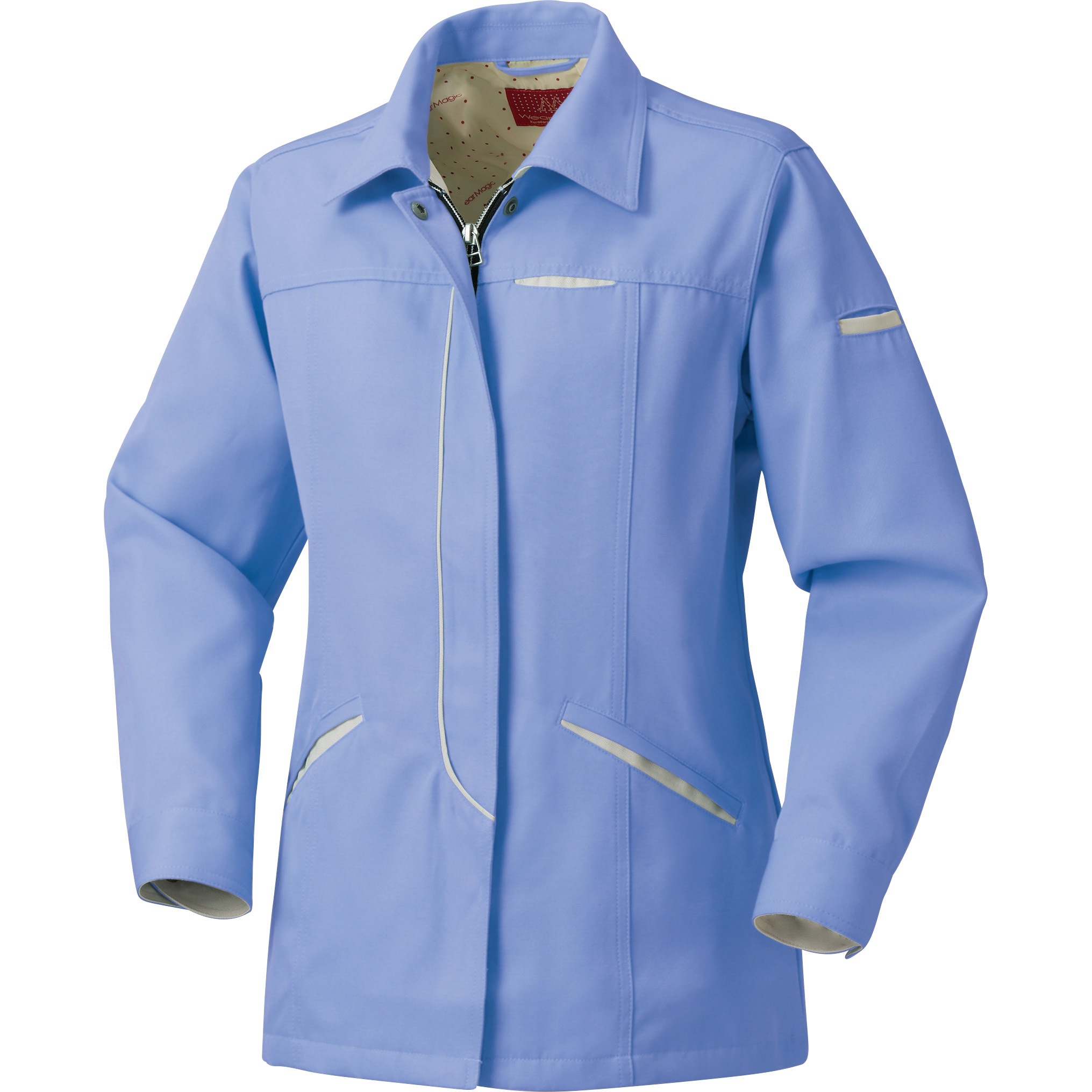 32520 レディース長袖ジャケット 32520 (秋冬用) クロダルマ 交織ツイル パープル色 S着丈65cm