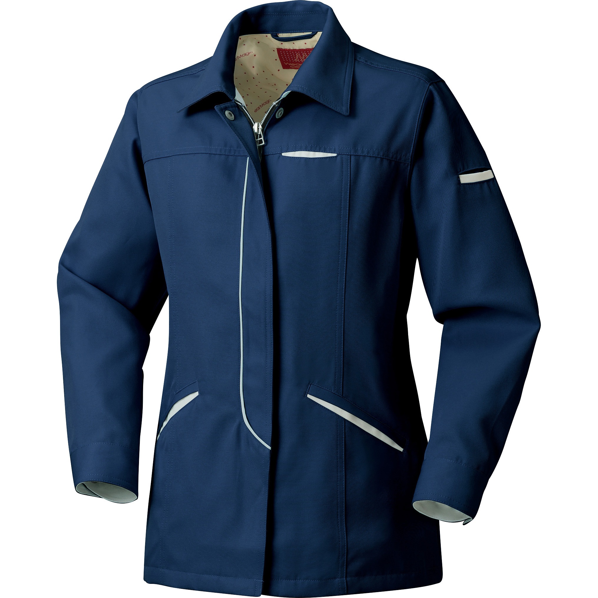 32520 レディース長袖ジャケット 32520 (秋冬用) クロダルマ 交織ツイル ネイビー色 M着丈67cm