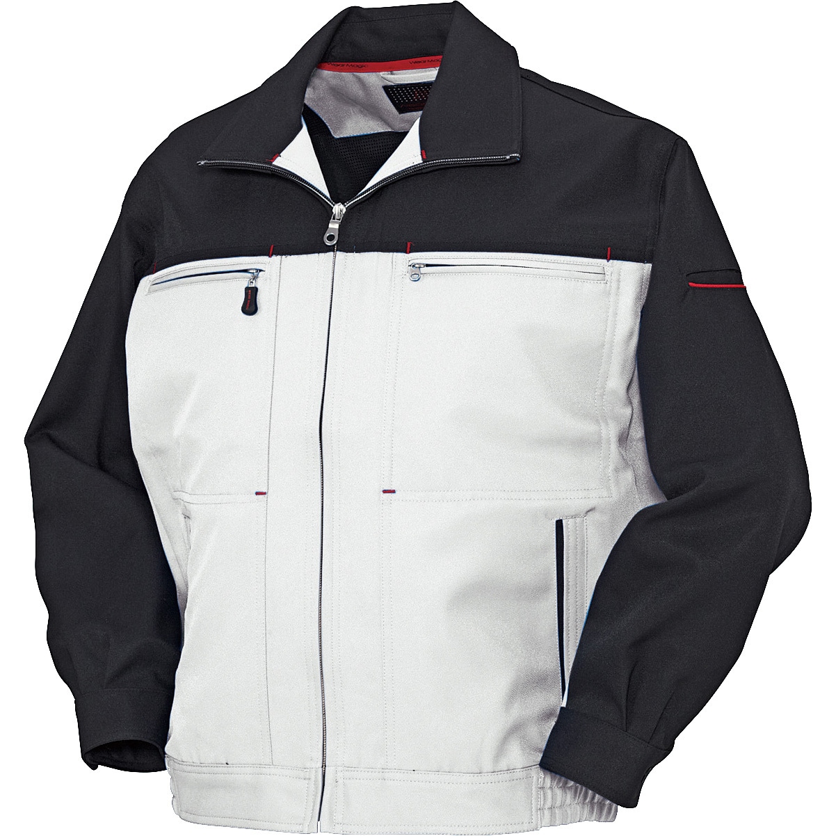 32527 長袖ジャンパー 32527 (秋冬用) クロダルマ 裏綿ツイル グレー色 SS着丈59.5cm