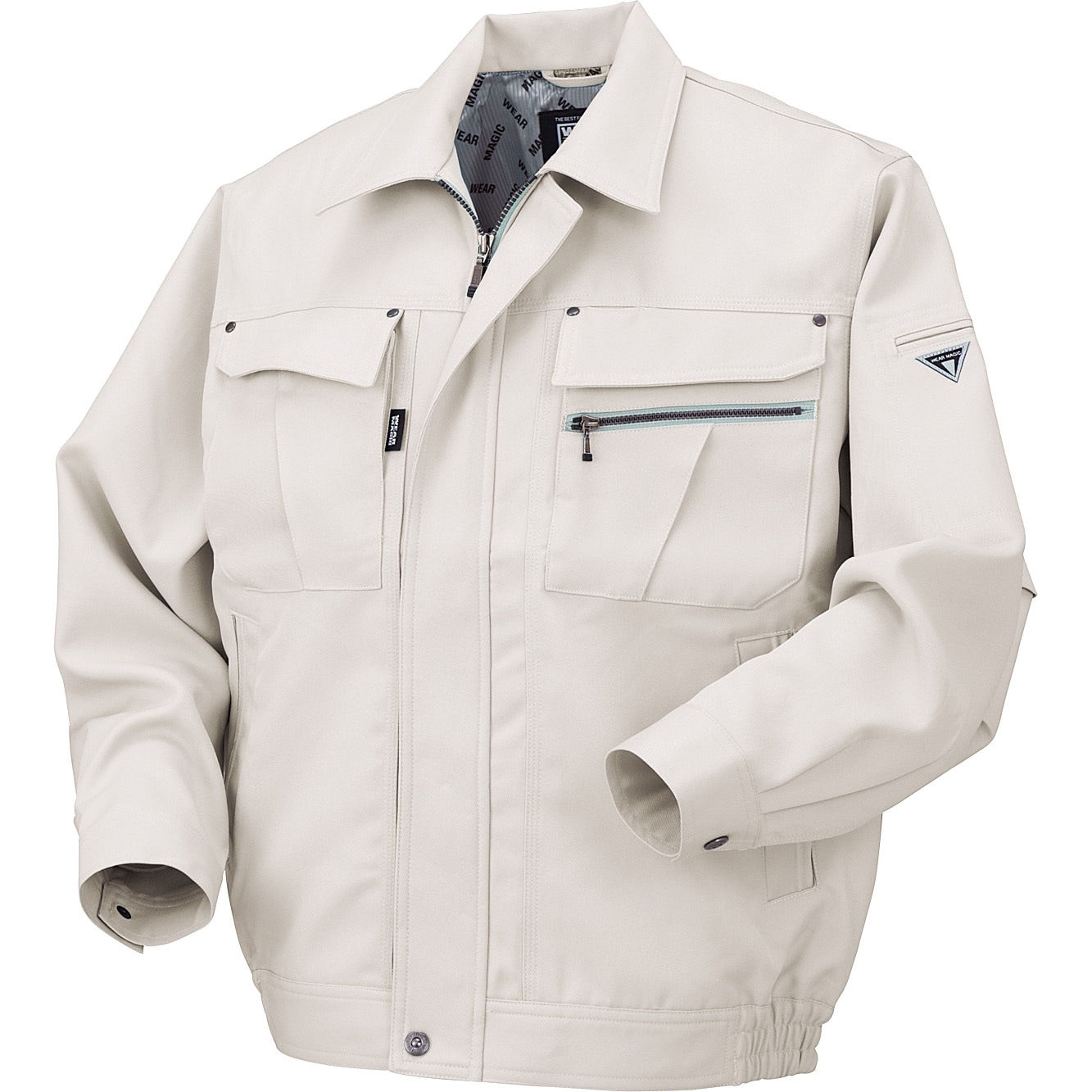 32517 長袖ジャンパー 32517 (秋冬用) クロダルマ 裏綿ツイル アイボリー色 S着丈61.5cm