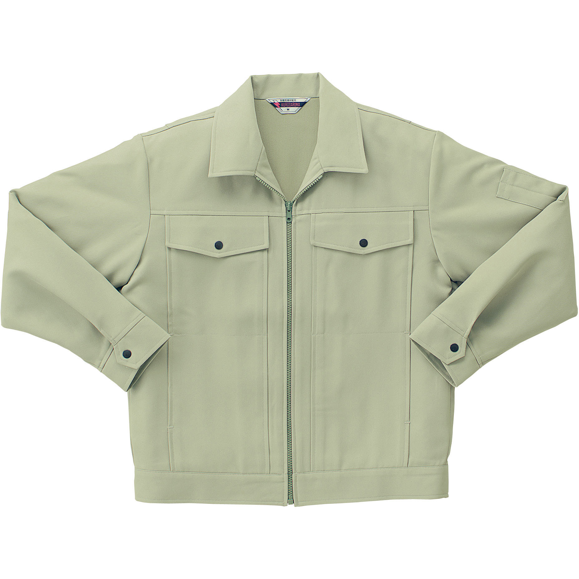 1422 長袖ジャンパー 1422 (秋冬用) クロダルマ 混率(%):ポリエステル90・綿10 制電 裏綿 モスグリーン色 S着丈58cm