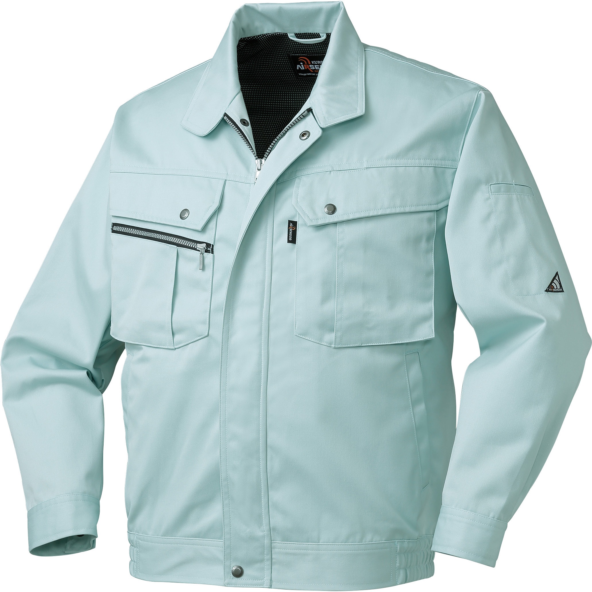 32491 長袖ジャンパー 32491 (秋冬用) クロダルマ 混率(%):ポリエステル65・綿35 ソフトツイル パウダーブルー色 M着丈63.5cm 5,638円