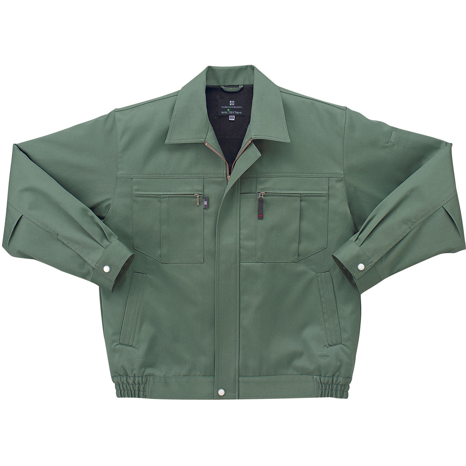 32496 長袖ジャンパー 32496 (秋冬用) クロダルマ 混率(%):綿70・ポリエステル30 グリーン色 S着丈61.5cm