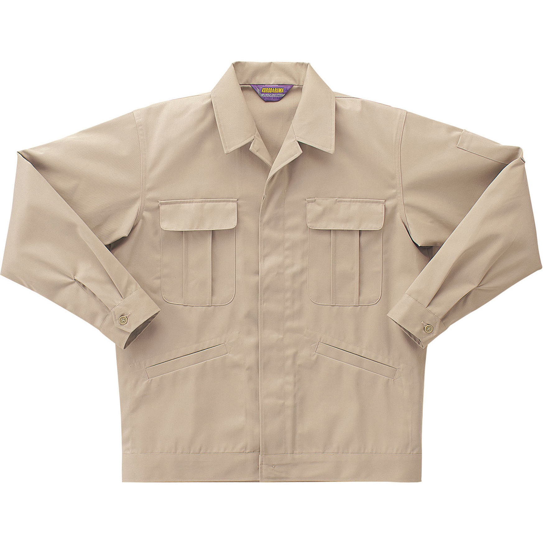 325060 長袖ジャンパー 325060 (秋冬用) クロダルマ 混率(%):ポリエステル65・綿35 制電 ツイル ベージュ色 S着丈60cm