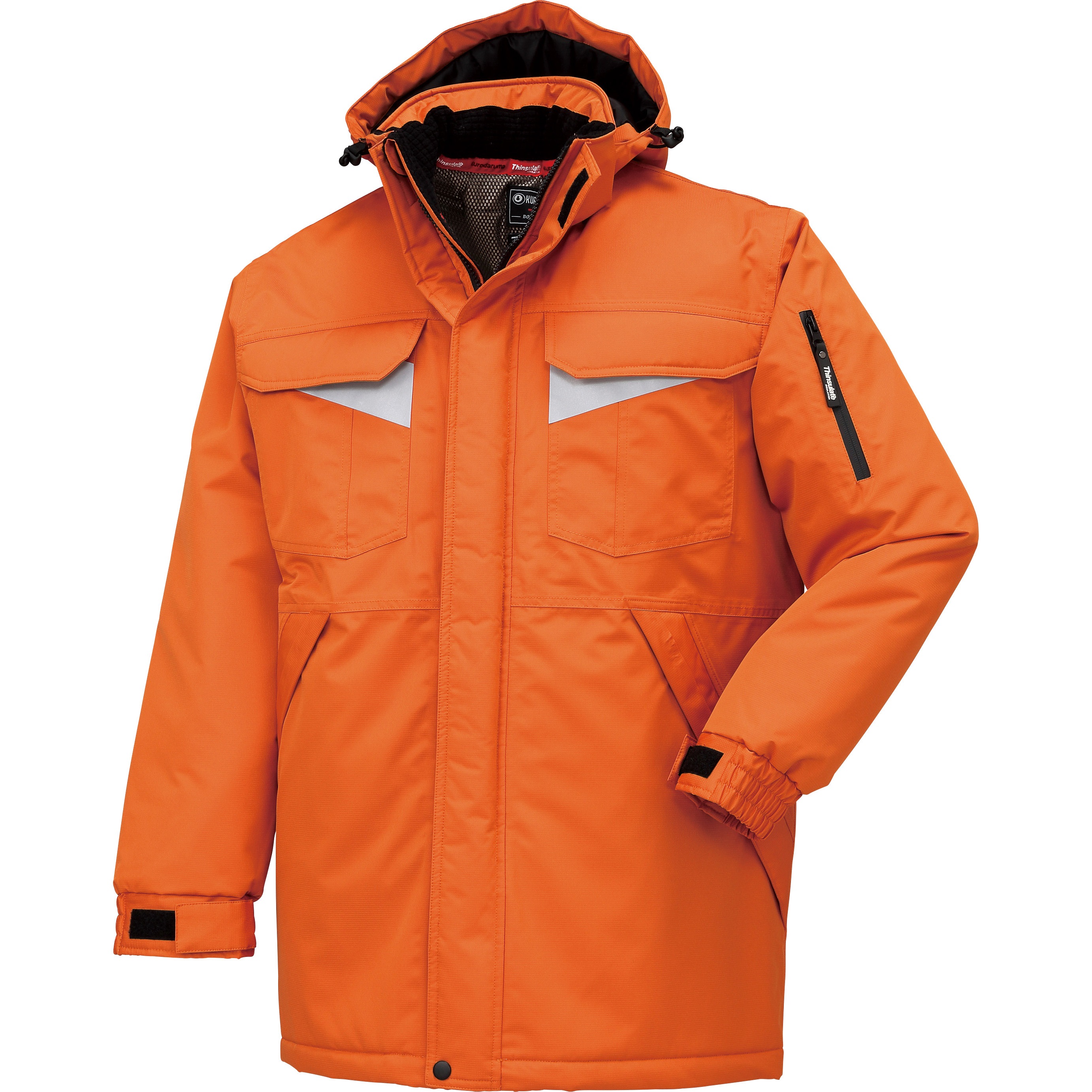 54201 防水防寒コート 54201 (秋冬用) クロダルマ オレンジ色 L