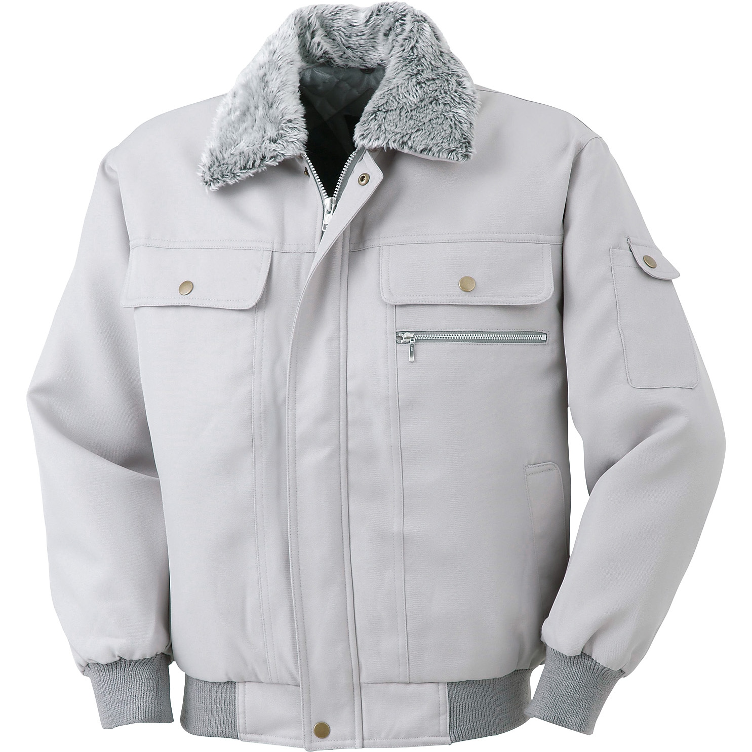 54052 防寒ジャンパー 54052 (秋冬用) クロダルマ 加工糸 グレー色 LL