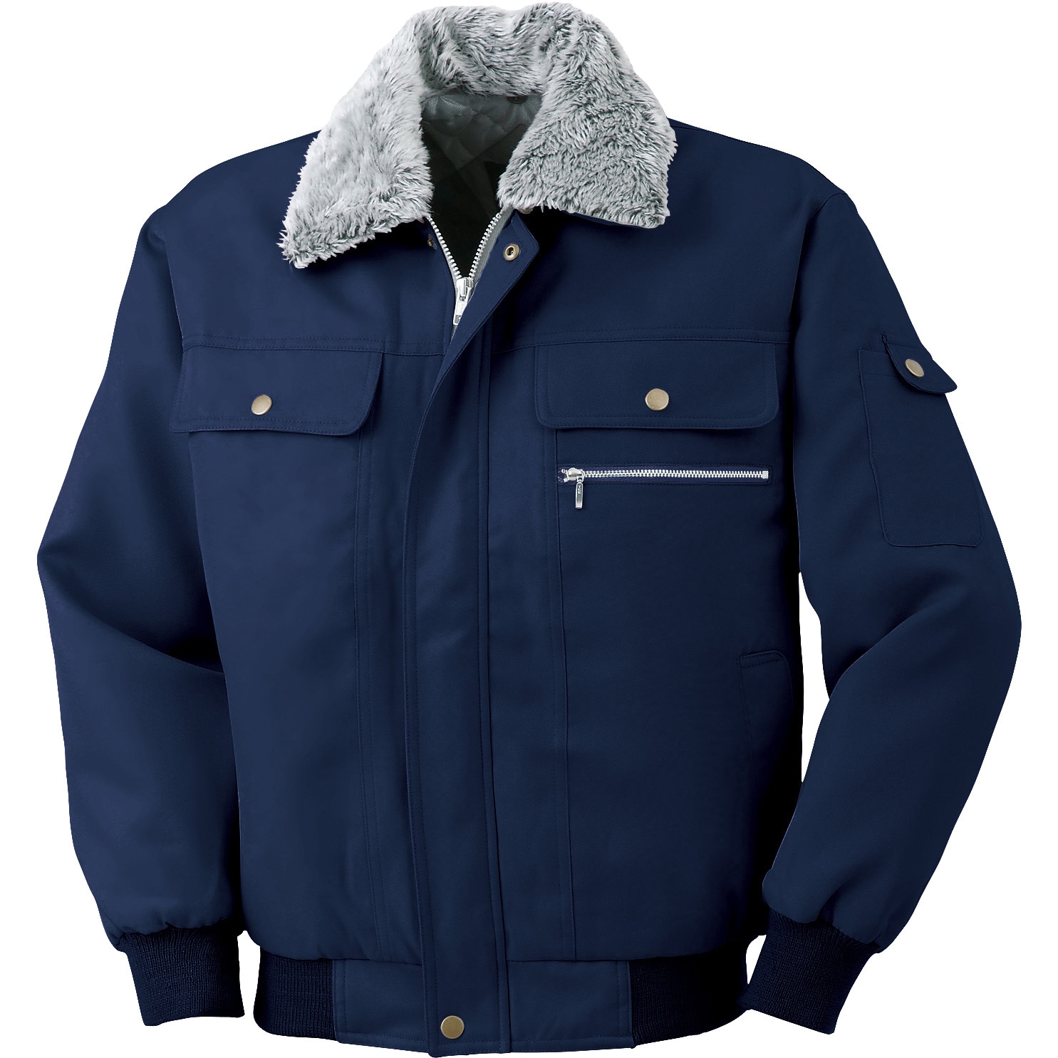 54052 防寒ジャンパー 54052 (秋冬用) クロダルマ 加工糸 ネイビー色 L