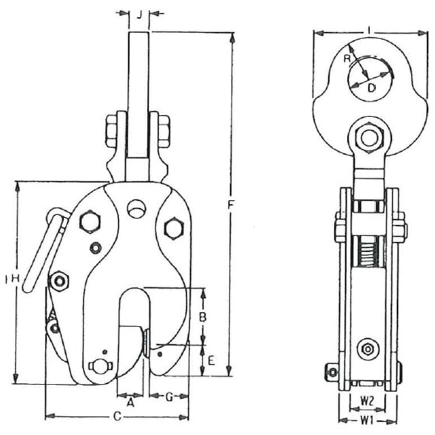 SLT-2 縦つりクランプ イーグルクランプ 荷重(最小～最大)400～2000kg クランプ範囲3～25mm SLT-2 - 【通販モノタロウ】