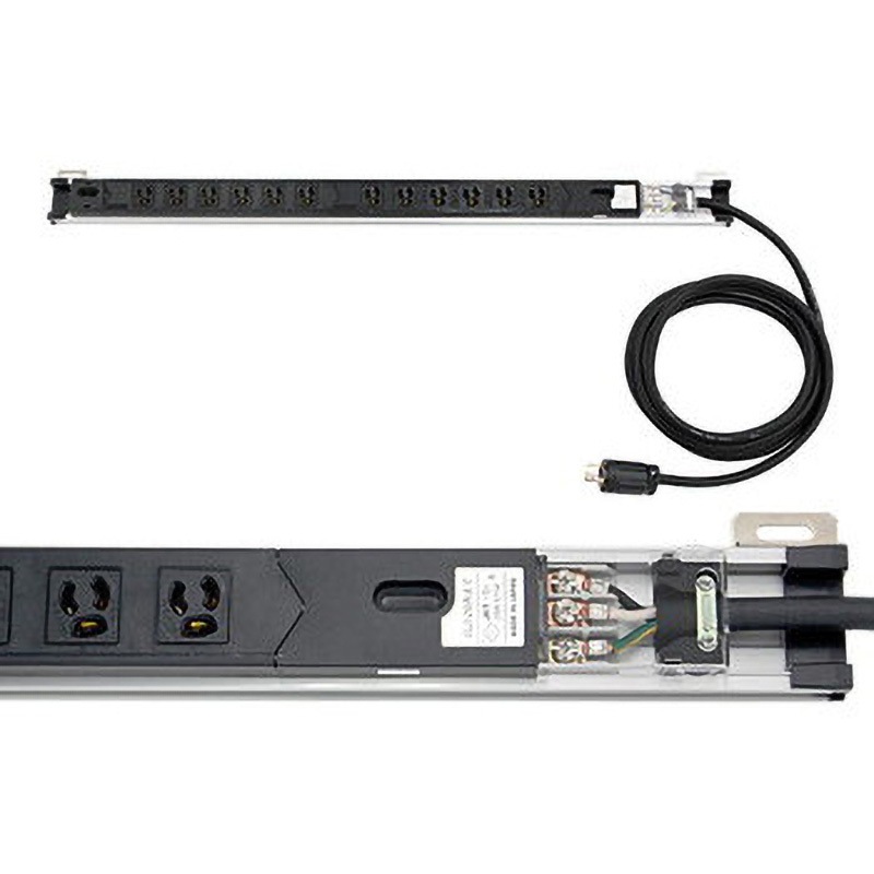 DZ-1001524C コンセントバー取付金具付(100V 15A 24口) 1本 摂津金属工業 【通販モノタロウ】