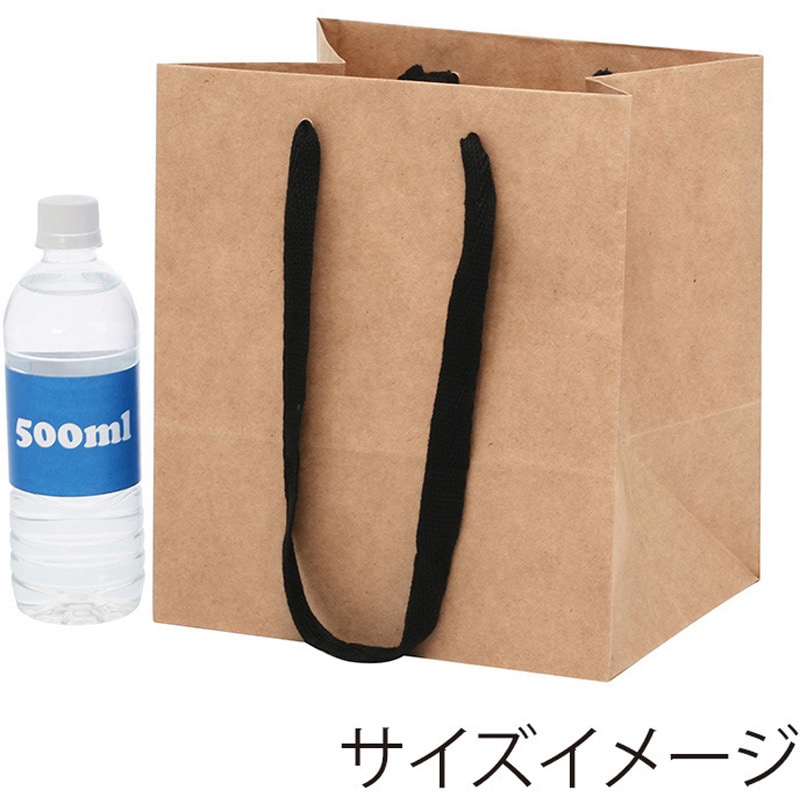 25-20 未晒無地 手提げ紙袋 フルールバッグ HEIKO 幅250mmマチ200mm高